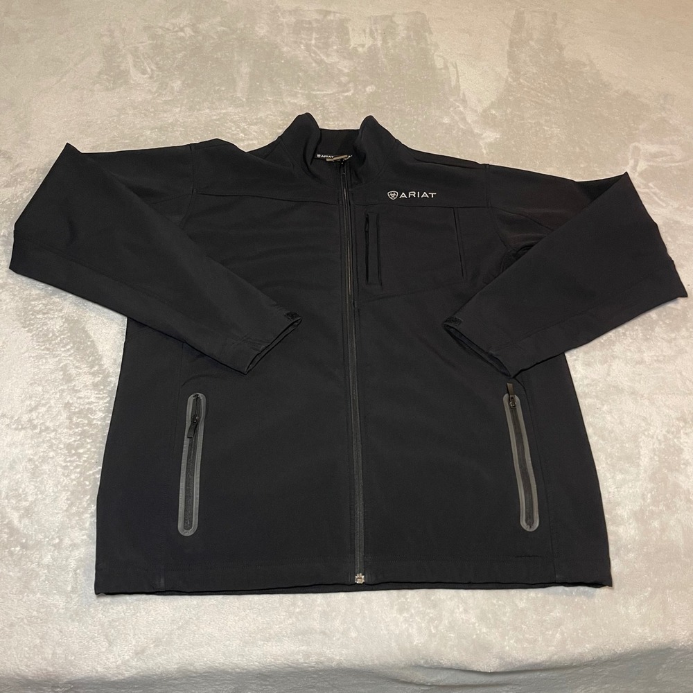 Ariat Mens Vernal Softshell Jacket Black Full Zip Tall XLT 10011467 Western